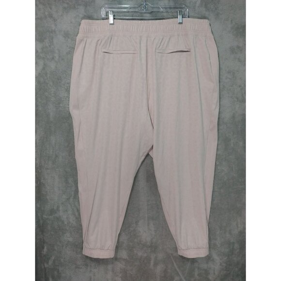 Athleta Pants Womens 22 Beige Brooklyn Textured Joggers Stretch Pull On Tapered - Picture 2 of 9